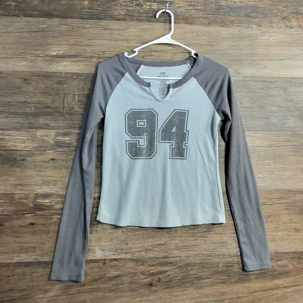 Pink Republic Gray Long Sleeve Top with '94' Print